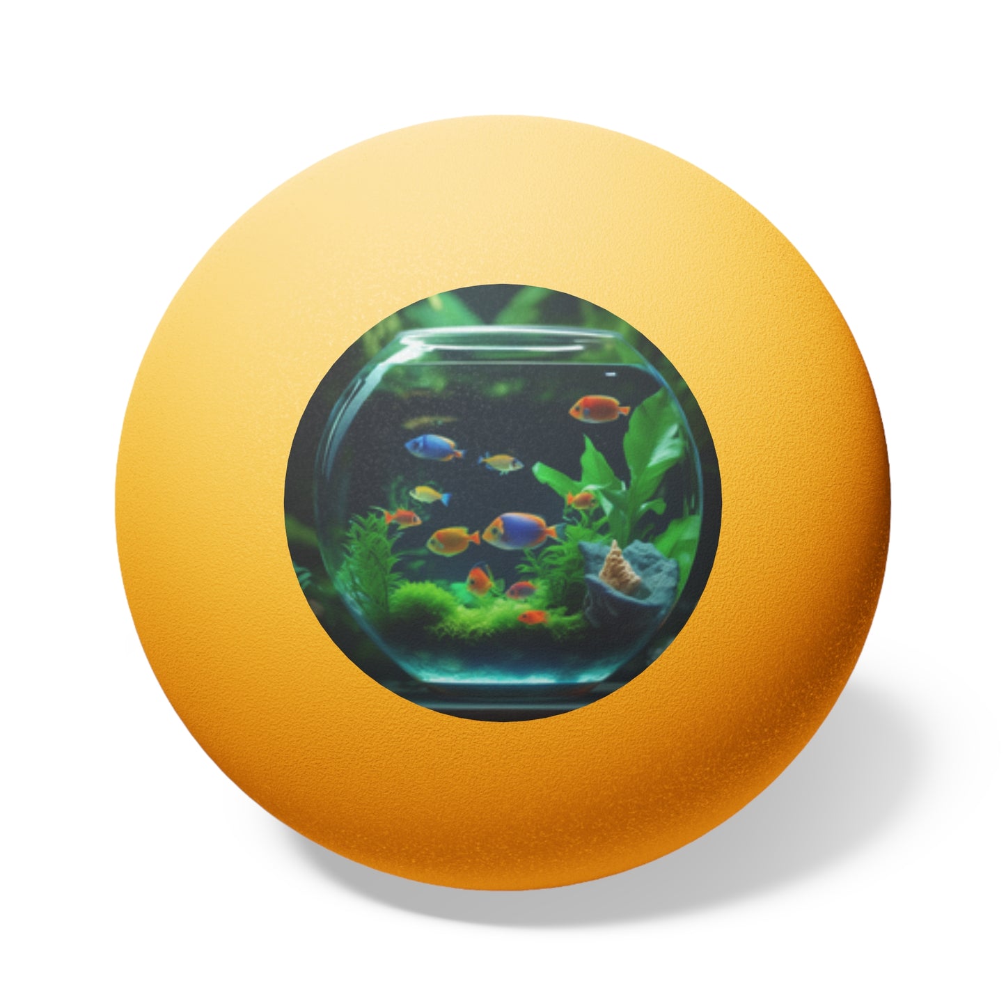 Tropical Paradise Ping Pong Balls - 6 Pack with Tropical Fish Bowl/Orange