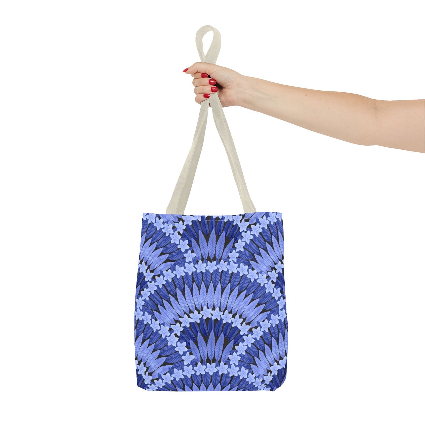 Plumeria and Palms Blue Tote Bag - 3 Sizes