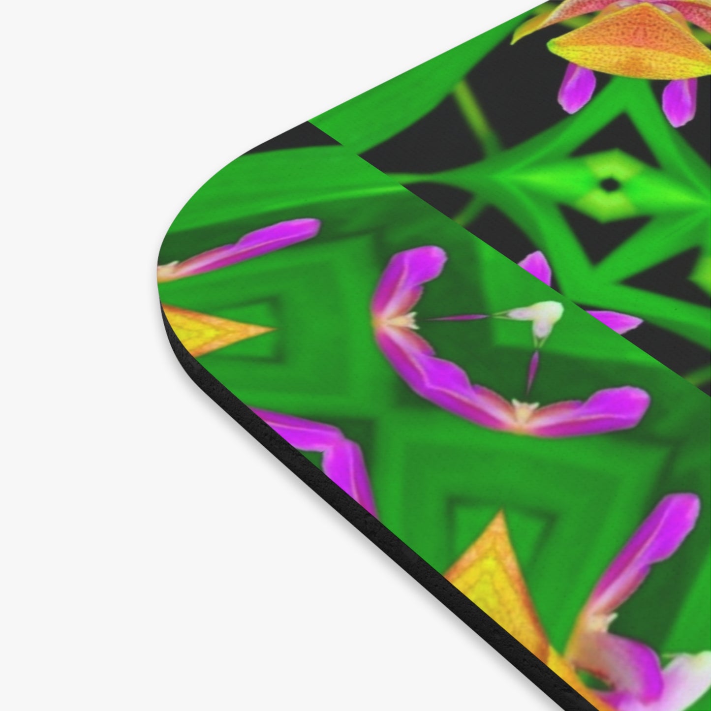 Mouse Pad (Rectangle) - Yellow Orchid Kaleidoscope