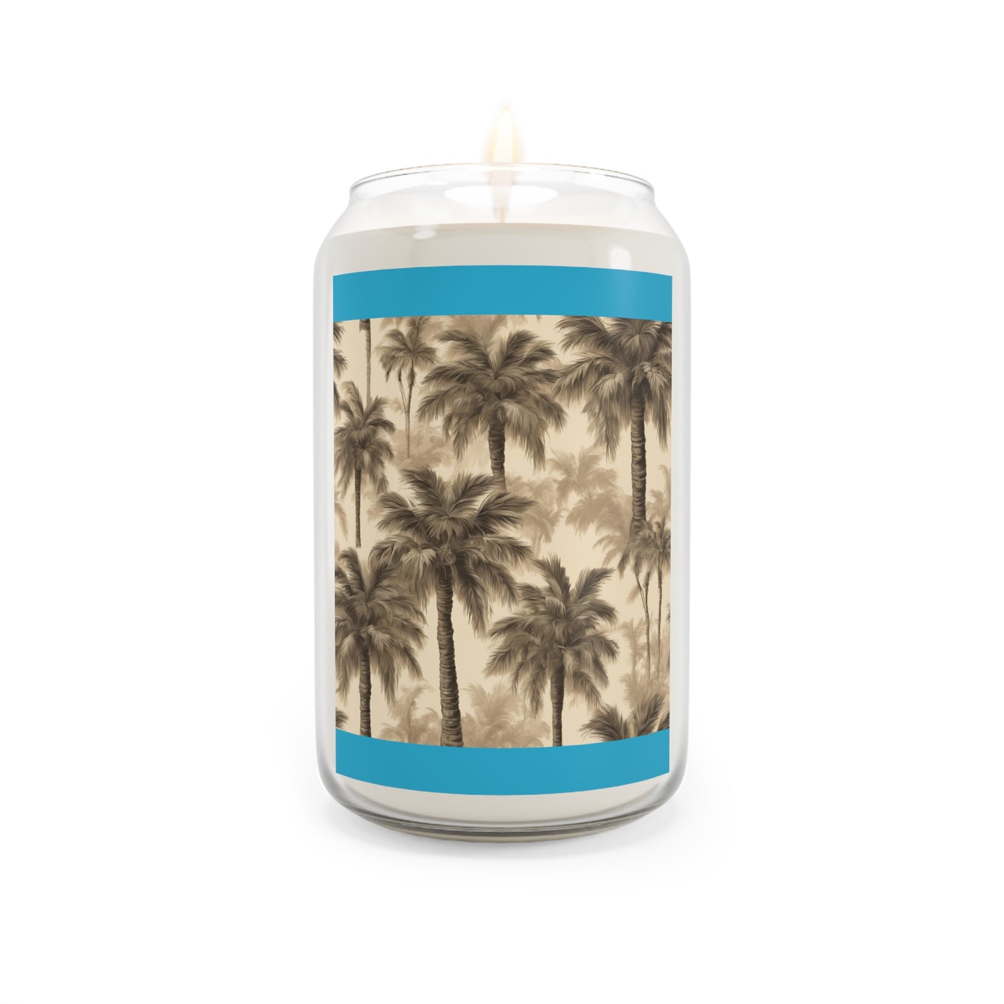 Scented Candle, 13.75oz - Lisa's Fluffy Palms, turquoise