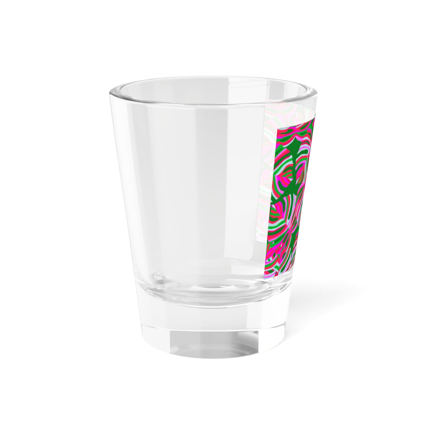 Clear Shot Glass, 1.5oz - Monstera Pink Pop