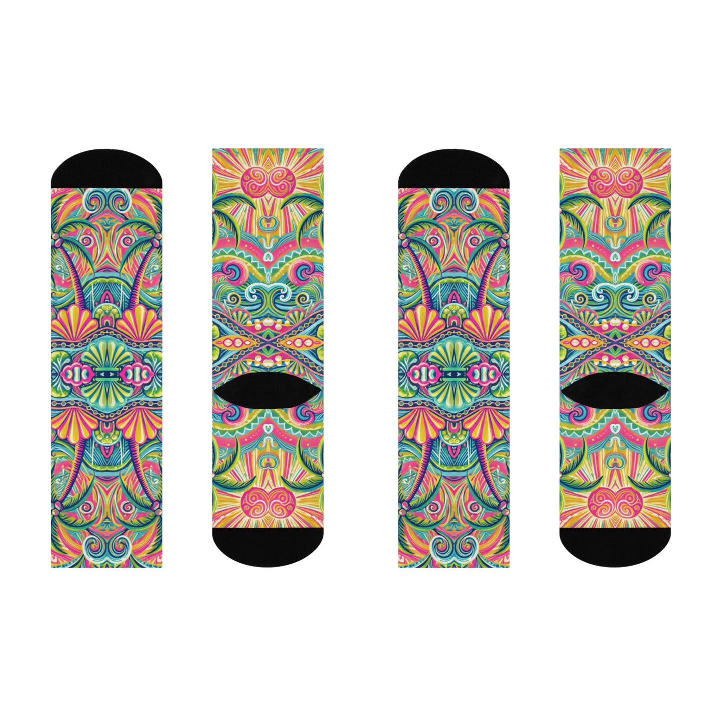 Cushioned Crew Socks - Kaleido Bay