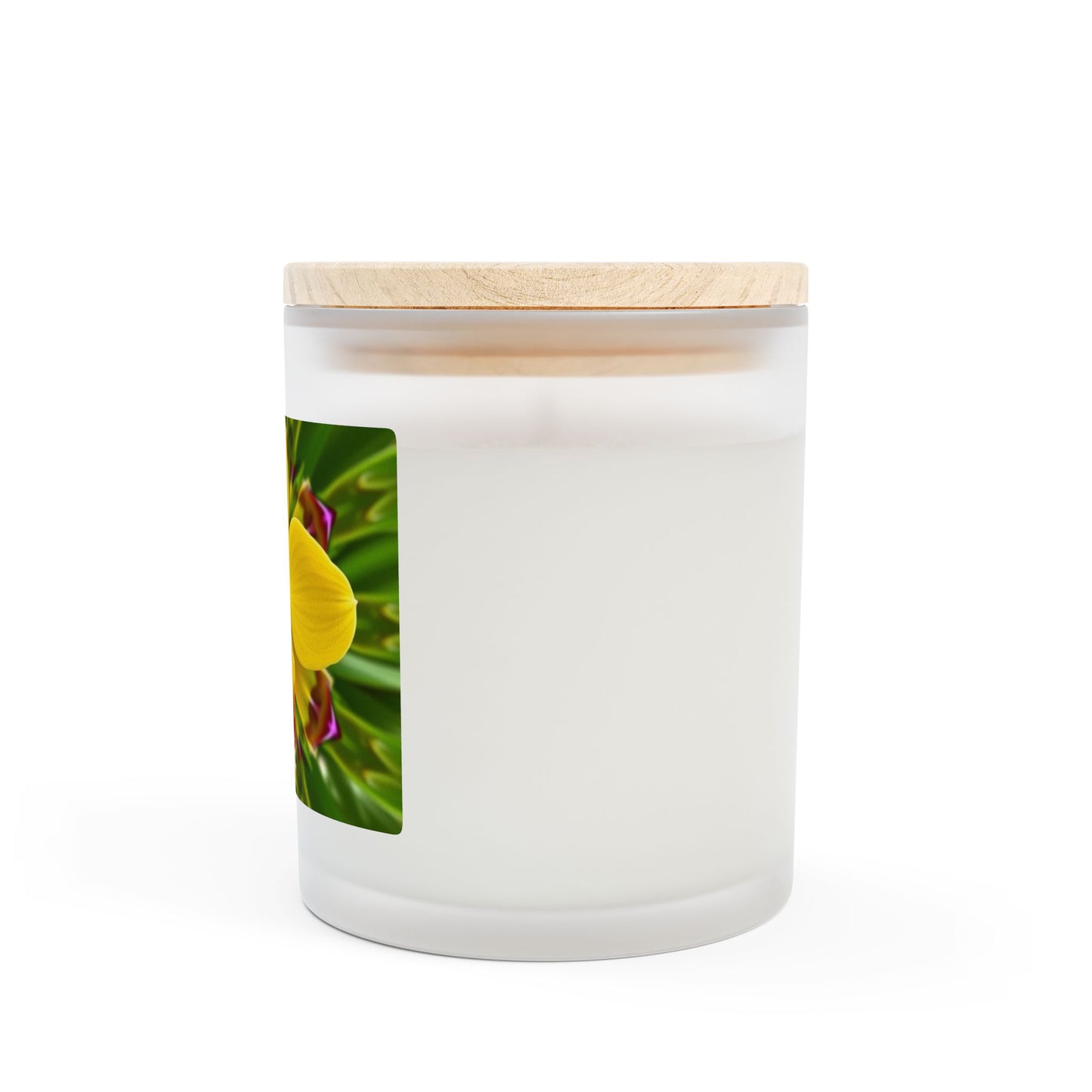 Frosted Glass Candle, 11oz, Yellow Orchid Kaleidoscope