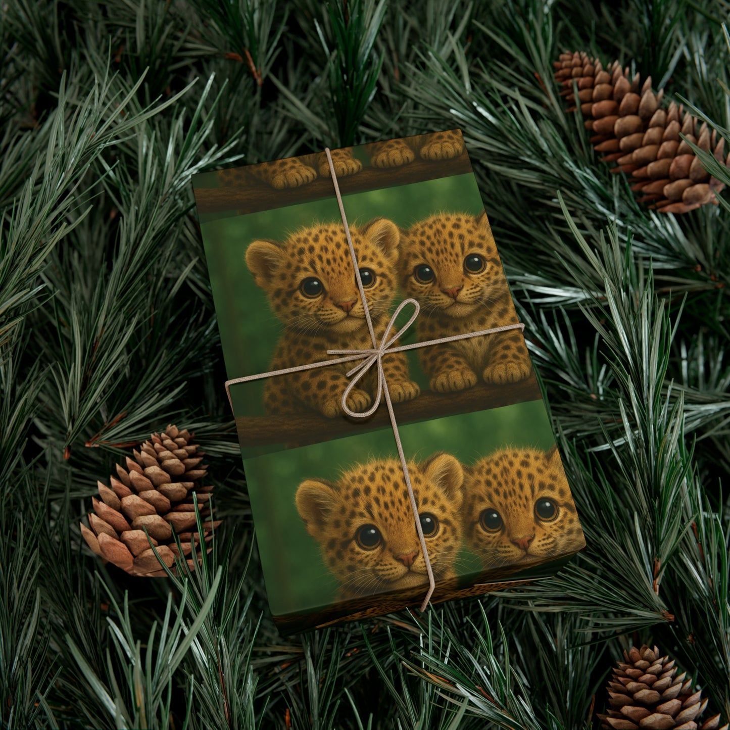 Wrapping Paper - Tropical Gift Wrap for All Occasions / 3 Sizes, 2 Finishes / Baby Jaguars