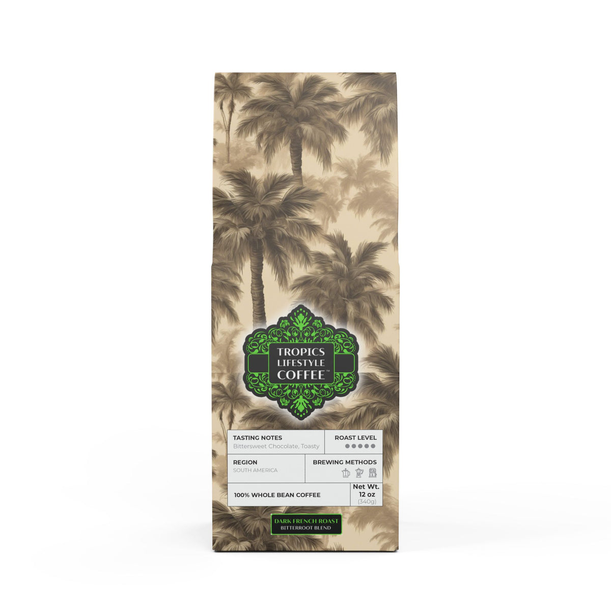 Black Coral Blend™ (Dark French Roast) Specialty Grade Craft Coffee / Lisa's Fluffy Palms