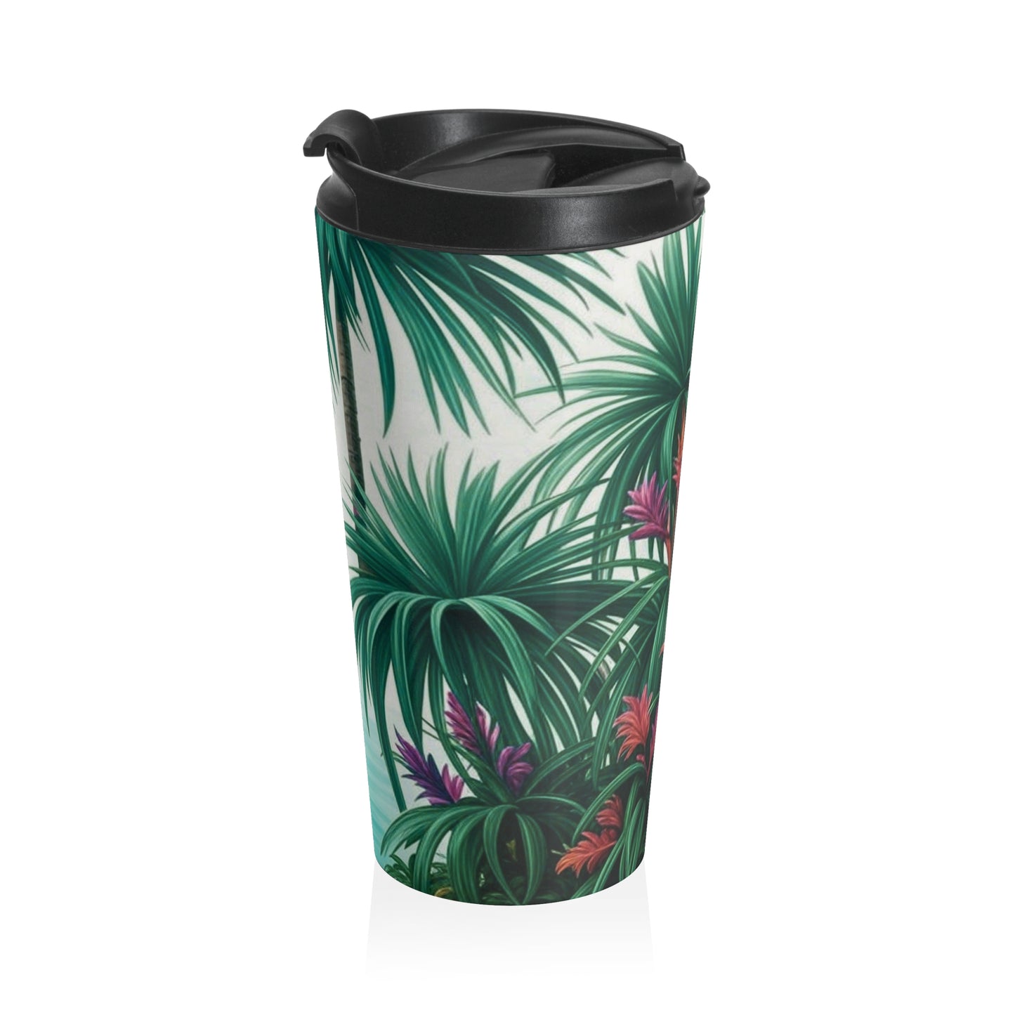 15 oz. Stainless Steel Travel Mug / Tiny Palm Island