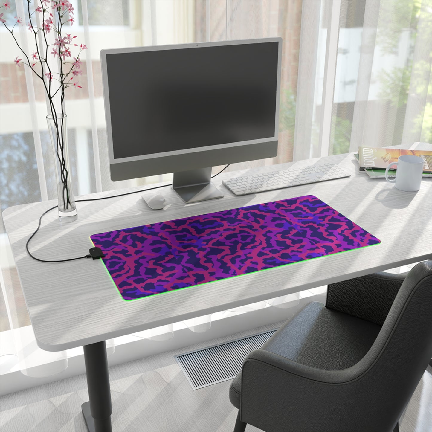 LED Gaming Mouse Pad With Vibrant RGB Lighting, 4 Sizes / Coral Threads, Heatwave