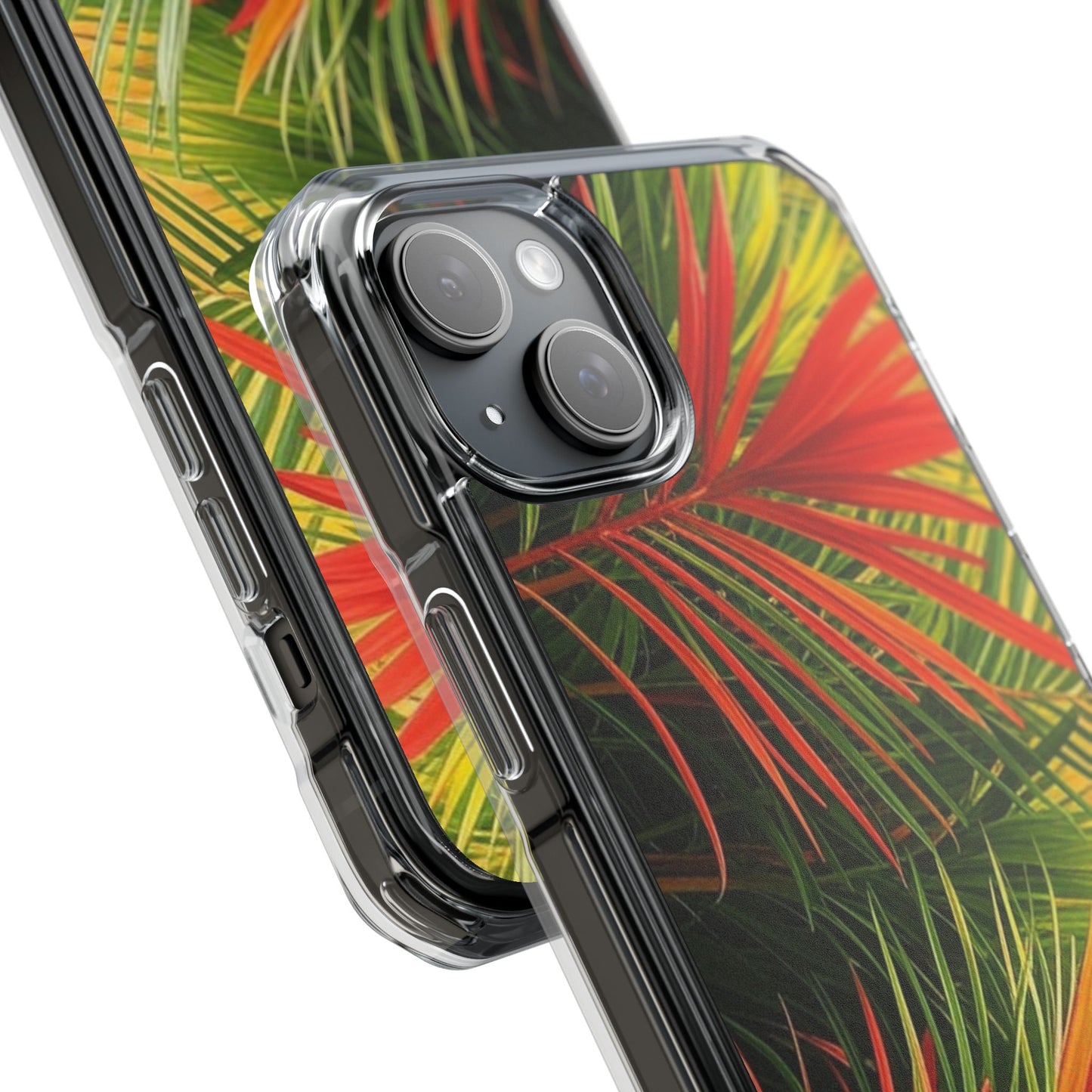 Red Flame Palm Magnetic Clear Phone Case, Many Models