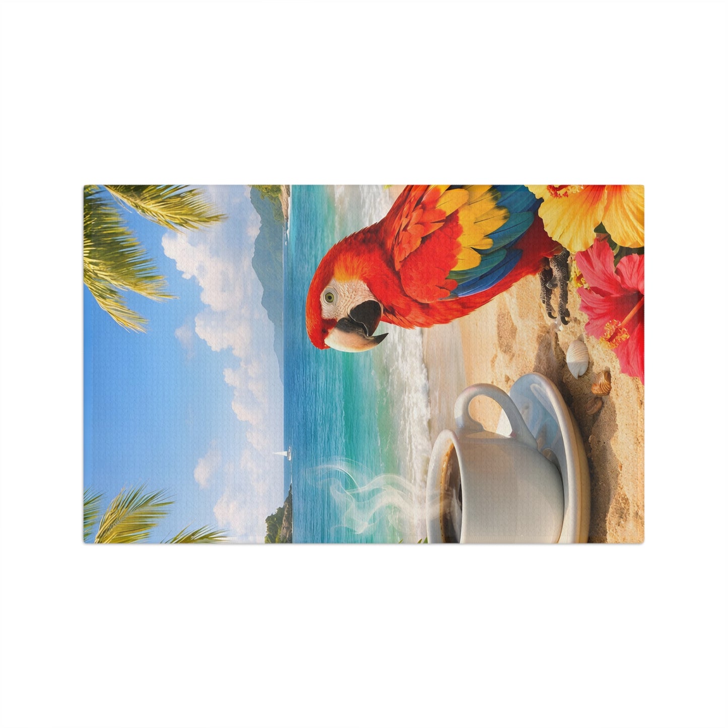 Microfiber Coffee/Tea Towel – Coffee & Parrot on the Shore