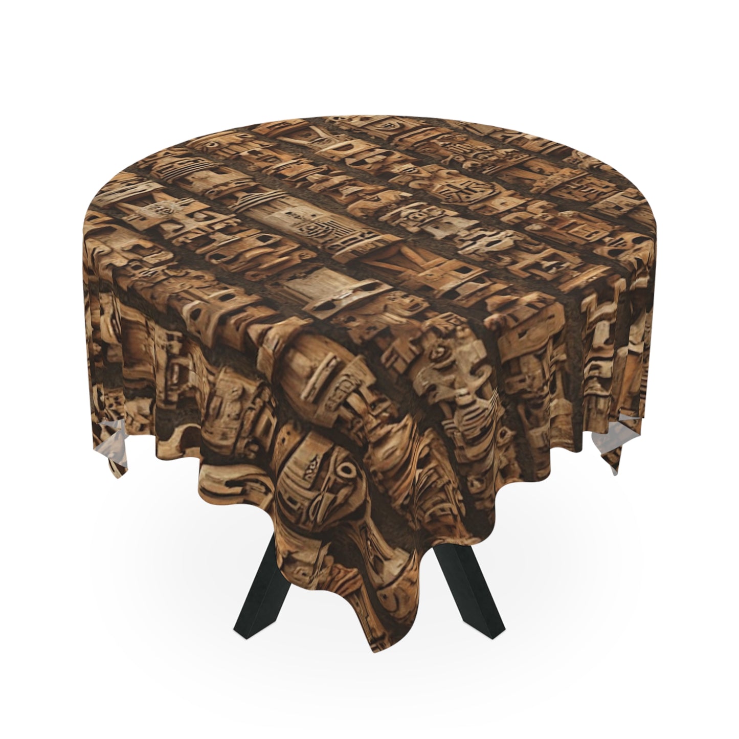 Ancient Tiki Totems ~ Square Tablecloth, 55" x 55"