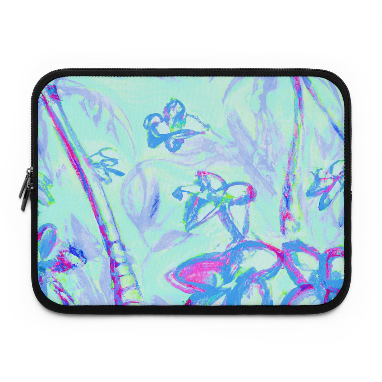 Tropical Laptop Sleeve, 5 Sizes - Perfect for Beach Lovers & Students / Tropical Doodles, Blue