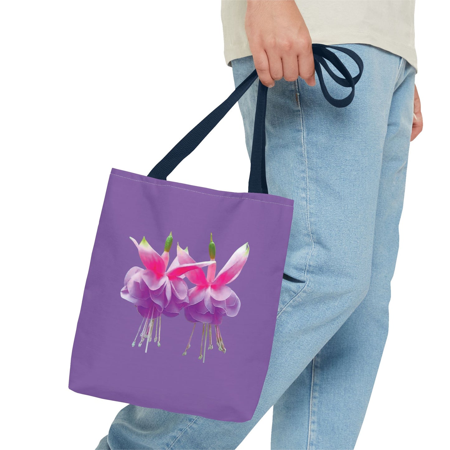 Tropical Real Two Fuchsias/Lt. Purple Tote Bag - 3 Sizes