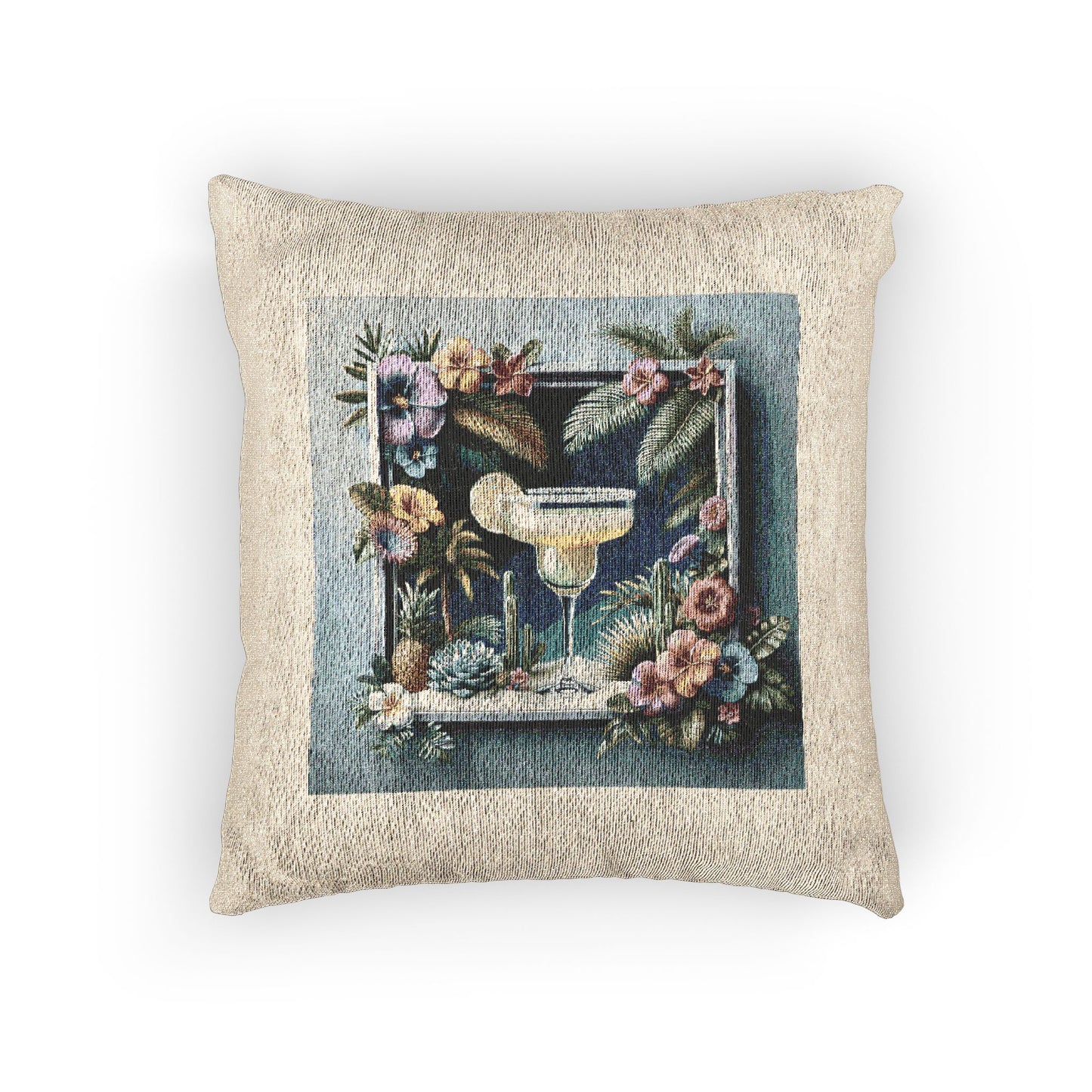 Woven Pillow, 17"W x 18"L ~ Tropical Margarita