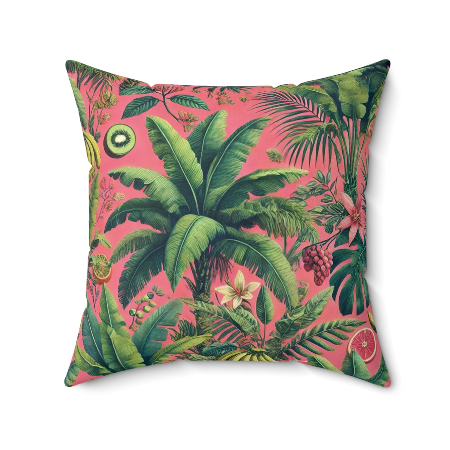Decorative Pillow - Accent Cushion, 4 Sizes / More Tropical Fruit, Coral