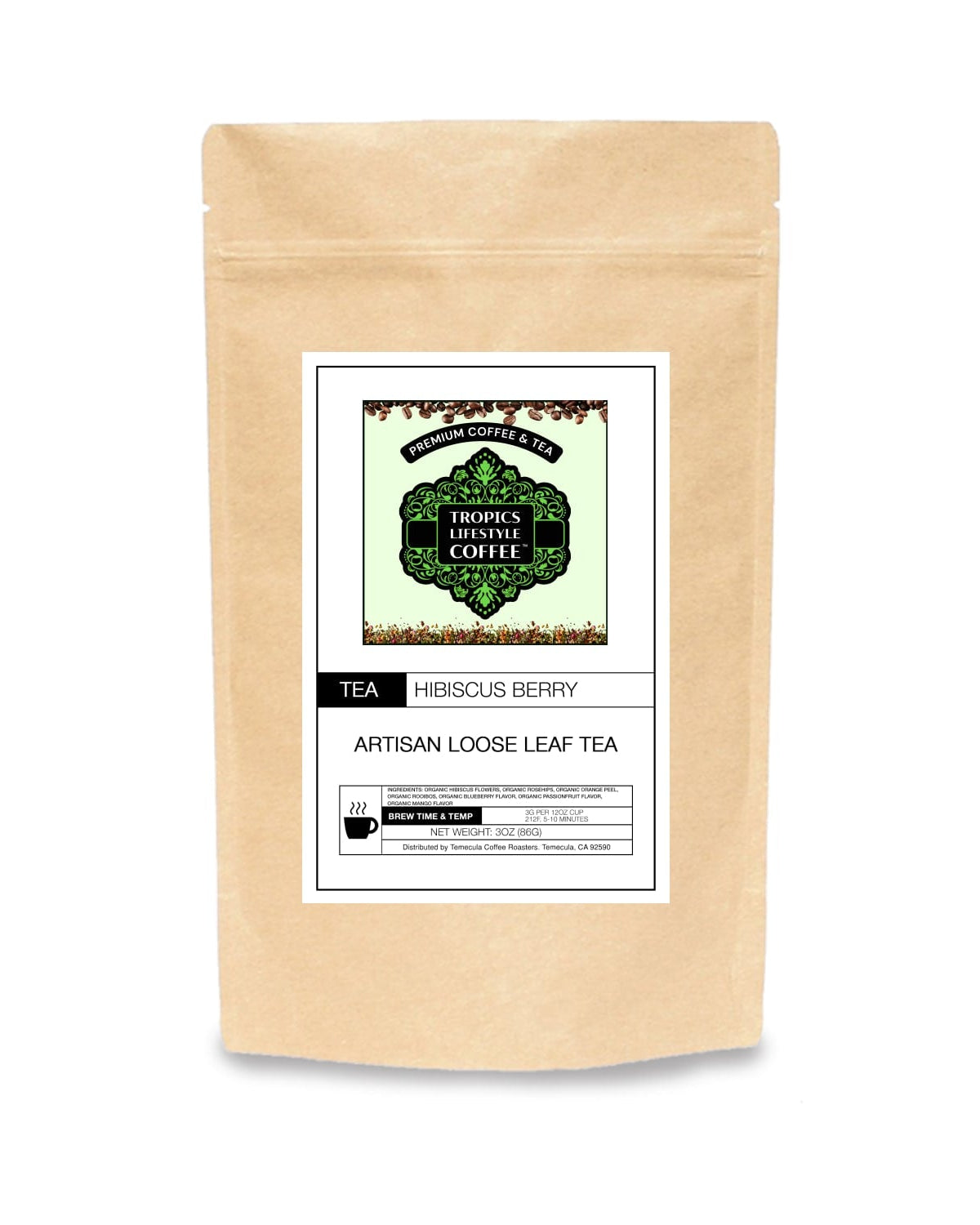 Artisan Loose Leaf Tea, 3 oz. ~ Tropics Lifestyle / Hibiscus Berry